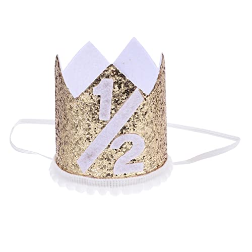 Abaodam Hut für Jungen und Mädchen Baby-mädchen- Partyhut Dekorative Kopfbedeckung Zum Geburtstag 1/2 Geburtstag Kronenhut für Kinder Abaodam Hut für Jungen und Mädchen Baby-mädchen- Partyhut Dekorative Kopfbedeckung Zum Geburtstag 1/2 Geburtstag Kronenhut für Kinder von Abaodam