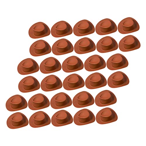 Abaodam Kleiner Cowgirl Hut Satz 30 Stücke Party Hüte für Puppen Kleiner Dekorationen Bastelbedarf Kuchendekor für Feiern und Fotoaufnahmen von Abaodam