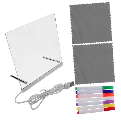 Abaodam LED Leucht-message Board mit Ständer Transparentes Dry Erase Zeichenbrett Wiederbeschreibbares Licht-notizbrett mit Bunten Markern Tragbares DIY Malspielzeug für Jungen und Mädchen Abaodam LED Leucht-message Board mit Ständer Transparentes Dry Erase Zeichenbrett Wiederbeschreibbares Licht-notizbrett mit Bunten Markern Tragbares DIY Malspielzeug für Jungen und Mädchen von Abaodam