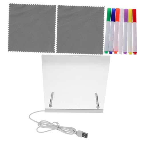 Abaodam LED Leuchtendes Zeichenbrett mit Farbigen Markern Transparentes Kunststoff-nachrichtenbrett Wiederbeschreibbares Schreibbrett für Ständer USB Betrieben für Jungen und Mädchen von Abaodam