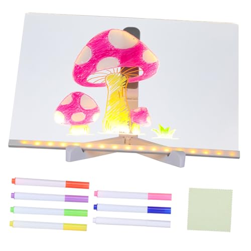 Abaodam LED Zeichenbrett mit Acryl Trockenlöschfläche Leuchtendes DIY Schreibbrett mit Ständer Wiederverwendbares Leicht zu Reinigendes Glühbrett für Kreative Kinderaktivitäten von Abaodam