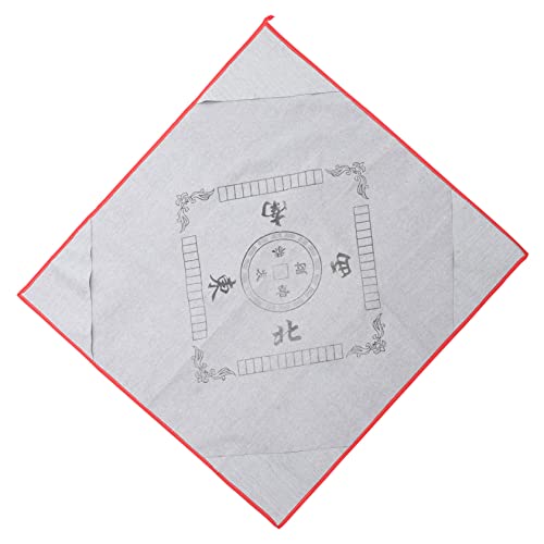 Abaodam Mahjong Matte rutschfeste Spielunterlage für Mahjong Langlebiges Material Graue Tischdecke mit Taschen Komfortabel für Zuhause Spieleabende Zufällige Farbe von Abaodam