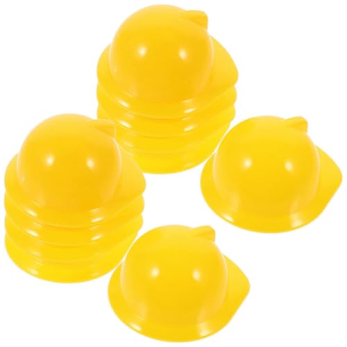 Abaodam Mini-Bau-Hut 40 Stück Kunststoff Mini-Bau-Helm Puppenhüte Flaschenaufsatz Hüte Bau-Party-Spielzeug für Puppen-Ankleide-Partygeschenke Gelb von Abaodam
