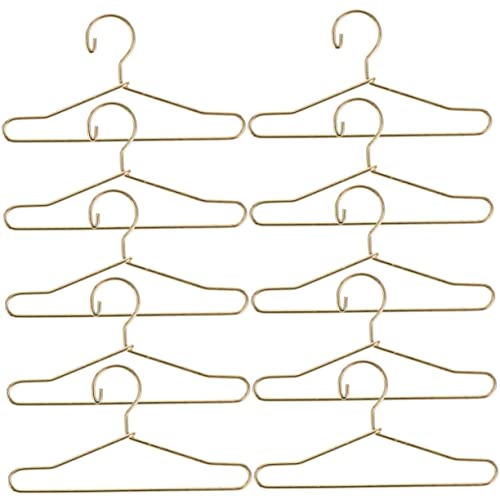 Abaodam Kleiderbügel Puppen Mini Kleiderbügel Für Puppen Kleiderhalter Für Spielzeugpuppen Organisatorisches Rack Für Kleidung 65mm Goldfarben Kleiderbügel Kinder von Abaodam
