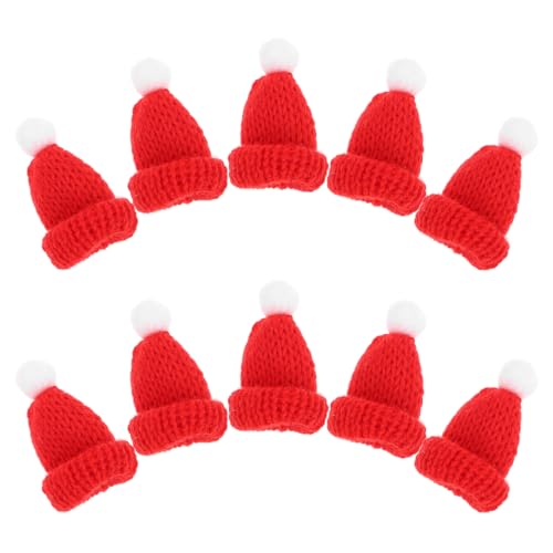 Abaodam Mini-Weihnachtsmütze, Strickmütze, Mini-Strickmütze, DIY, Weihnachtsbaum, Weinflasche, Kleidung, Handyzubehör, kleine Puppe, Weihnachtsmannmützen für Schmuckherstellung, 10 Stück Abaodam Mini-Weihnachtsmütze, Strickmütze, Mini-Strickmütze, DIY, Weihnachtsbaum, Weinflasche, Kleidung, Handyzubehör, kleine Puppe, Weihnachtsmannmützen für Schmuckherstellung, 10 Stück von Abaodam