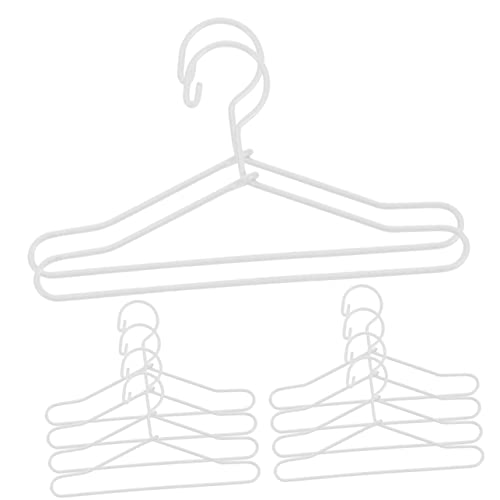 Abaodam Mini- -kleiderbügel-Set 10-teilig Metall Puppenständer Kleider-Organizer Für Spielpuppen Mini-kleiderbügel Weiß 65 Mm von Abaodam