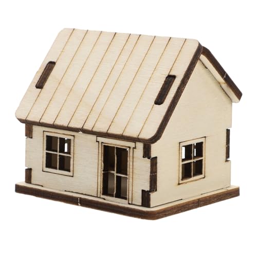 Abaodam Miniatur Holzpuppenhaus Modellbausatz Unvollendete Holzfigur Für Junge Mädchen Und Erwachsene DIY- Für Zuhause Oder Bürodekoration Interaktive Lernspielzeug von Abaodam
