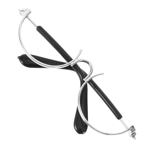 Abaodam Miniatur puppenbrille Metall halbrand Brille Silber für Puppen Zubehör Vielseitig Einsetzbare Kostümbrille Langlebig und Kompatibel für Rollenspiele und Puppendekoration von Abaodam
