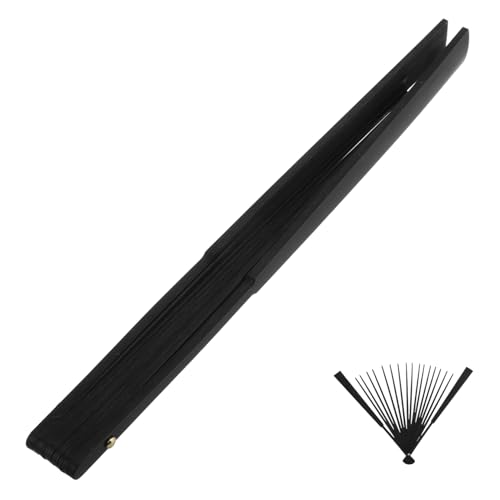 Abaodam Papierfan -Skelettzubehör Faltungslüfter für die Hochzeit bemalte DIY -handgefertigte Fan gestrichen DIY handgemachter Fächer Kit zur Papierherstellung leere Fans hölzern Schwarz von Abaodam