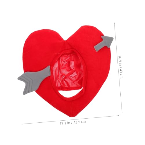 Abaodam Party-requisiten Partykostümhut Neuheit Kopfbekleidung Thermomütze Foto-requisiten-kopfbedeckung Partyhut Herzförmiger Hut Valentinstag-cosplay Valentinstag Kostüm Stoff Rot von Abaodam