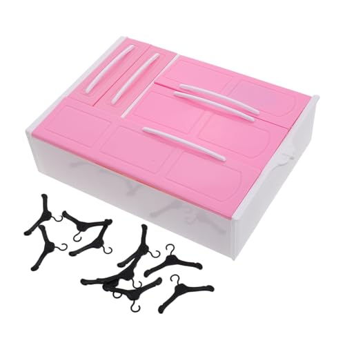Abaodam Puppenschrank, Kleiderschrank, Puppenhaus-möbelzubehör, Miniatur-kleiderbügel, Kleidungs-Organizer Für Puppen, Kleidung, Kleid, Kleid, Outfit von Abaodam