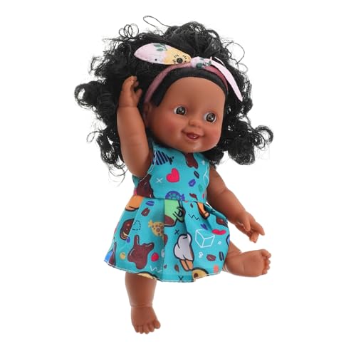 Abaodam Realistische Babypuppe Afroamerikanische Simulation Puppe mit Beweglichen Gliedern für Reisen Kleidung Kopfbedeckung Zufälliger Farbe Zufällige Farbe von Abaodam