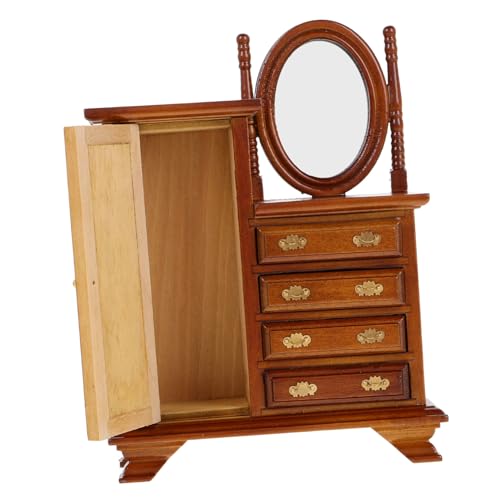 Abaodam Schlafzimmer Kommode Tisch aus Holz Retro Dresser für Kleine Hausdekoration Charmantes Miniaturmöbel von Abaodam