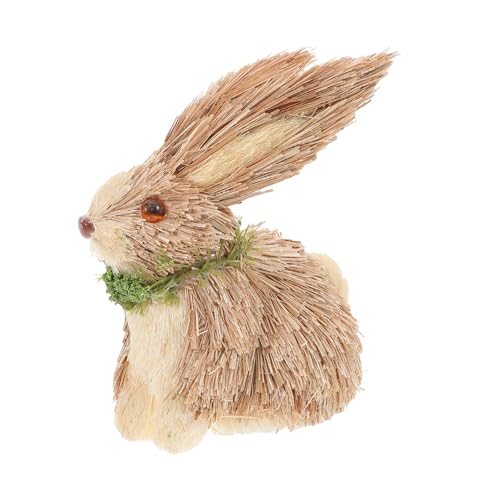 Abaodam Strohhase Hasendekor Auf Dem Bauernhof Osterrealistisches Tier Osterhasendeokr Geflochtener Hasenschmuck Aus Stroh Ostern-strohhandwerk Tischdekoration Für Den Ostertag von Abaodam