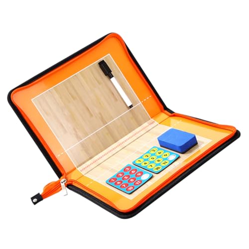 Abaodam Volleyball Taktikboard Klappbar mit Reißverschluss PU Tragbar Coaching Board mit Marker Stift und Radiergummi für Trainer Spielanalyse und Teamstrategie von Abaodam