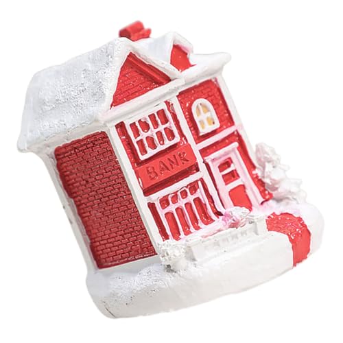 Abaodam Weihnachtsplätzchendosen weihnachtsdeko weihnachtsfest Weihnachtlicher Tischschmuck Weihnachtliche Verzierungen weihnachtsfigur Weihnachtsdorf Schneehaus aus Harz Dorfladenhaus rot von Abaodam