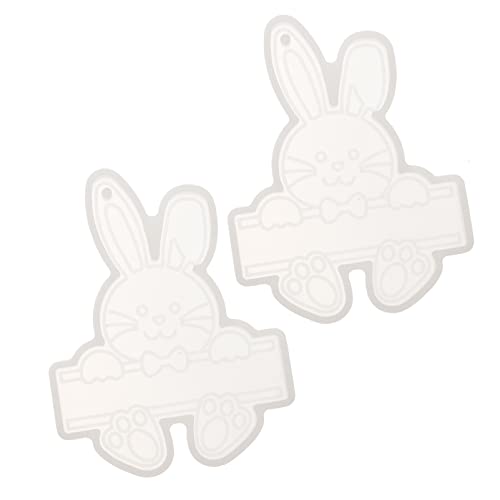 Kaninchen-Schlüsselanhänger, Silikonform: Harzschmuck-Anhängerformen, 2 Stück Seifengießform für UV-Epoxidharz, Polymer-Ton, klar Kaninchen-Schlüsselanhänger, Silikonform: Harzschmuck-Anhängerformen, 2 Stück Seifengießform für UV-Epoxidharz, Polymer-Ton, klar von Abaodam