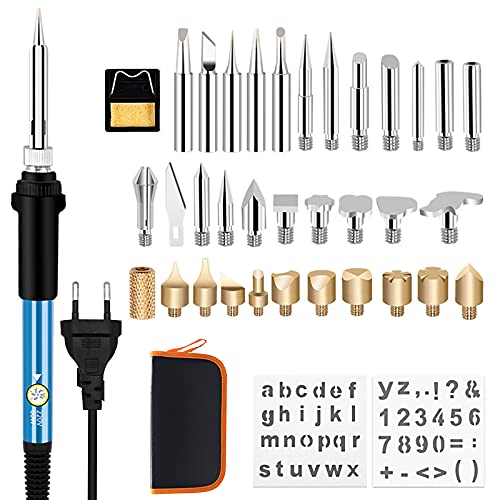 Brandmalerei-Set für Holz, 37 Stück, 60 W, Hobby, für Erwachsene, Brenner, für Holzscheitel, Kork, Leder, Gravur, Skulptur, Holz, TempÃratur, verstellbar, Länge Brandmalerei-Set für Holz, 37 Stück, 60 W, Hobby, für Erwachsene, Brenner, für Holzscheitel, Kork, Leder, Gravur, Skulptur, Holz, TempÃratur, verstellbar, Länge von Abauoat