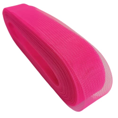 Abbaoww 45,7 m, steifes Rosshaar, 5,1 cm, für Polyester-Ausbeine, Nähen, Hochzeitskleid, Tanzkleider, Formen, Trimmen, Zubehör (Hot Pink) von Abbaoww