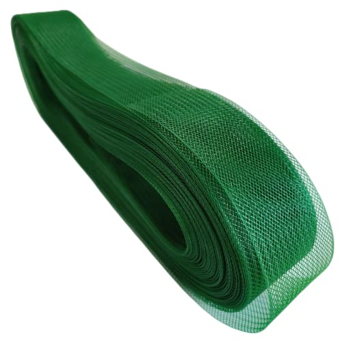 Abbaoww 45,7 m, steifes Rosshaar-Geflecht, 2,5 cm, für Polyester, zum Nähen, Hochzeitskleid, Tanzkleider, Formen, Trimmen, Zubehör (Waldgrün) von Abbaoww