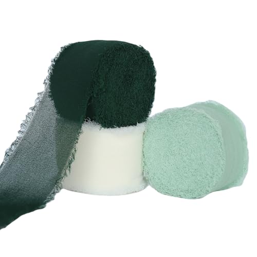 Abbaoww Chiffonband, 3,8 cm x 27,7 m, handgefertigt, Fransenband, Chiffon-Seidenband für Hochzeitseinladungen, Brautsträuße, Geschenkverpackungen, Basteln, Heimdekoration Abbaoww Chiffonband, 3,8 cm x 27,7 m, handgefertigt, Fransenband, Chiffon-Seidenband für Hochzeitseinladungen, Brautsträuße, Geschenkverpackungen, Basteln, Heimdekoration von Abbaoww