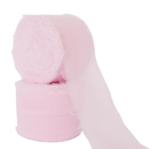 Abbaoww Chiffonband, handgefertigt, Fransen, Chiffon, Seidenband für Hochzeitseinladungen, Brautsträuße, Geschenkverpackungen, Basteln, Heimdekoration, Blush Pink, 3,1 cm Abbaoww Chiffonband, handgefertigt, Fransen, Chiffon, Seidenband für Hochzeitseinladungen, Brautsträuße, Geschenkverpackungen, Basteln, Heimdekoration, Blush Pink, 3,1 cm von Abbaoww
