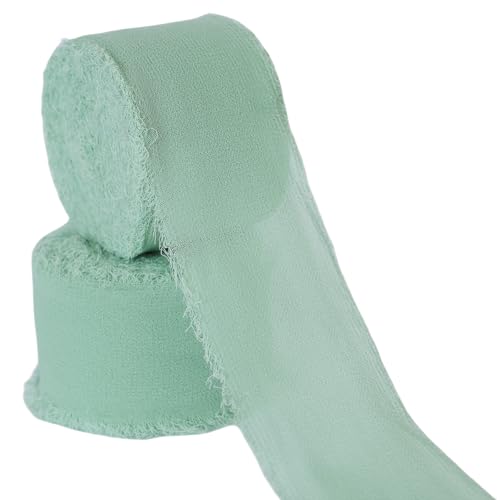 Abbaoww Chiffonband in Salbeigrün, 3,8 cm x 20 m, handgefertigt, Fransenband, Chiffon-Seidenband für Hochzeitseinladungen, Brautsträuße, Geschenkverpackungen, Basteln, Heimdekoration, Salbeigrün, 3,8 Abbaoww Chiffonband in Salbeigrün, 3,8 cm x 20 m, handgefertigt, Fransenband, Chiffon-Seidenband für Hochzeitseinladungen, Brautsträuße, Geschenkverpackungen, Basteln, Heimdekoration, Salbeigrün, 3,8 von Abbaoww