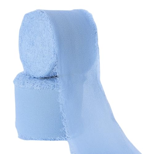Abbaoww Chiffonband in Staubblau, 3,1 cm x 20 m, handgefertigtes Fransen-Chiffon-Seidenband für Hochzeitseinladungen, Brautsträuße, Geschenkverpackungen, Bastelarbeiten, Heimdekoration, Staubblau, 3,1 Abbaoww Chiffonband in Staubblau, 3,1 cm x 20 m, handgefertigtes Fransen-Chiffon-Seidenband für Hochzeitseinladungen, Brautsträuße, Geschenkverpackungen, Bastelarbeiten, Heimdekoration, Staubblau, 3,1 von Abbaoww