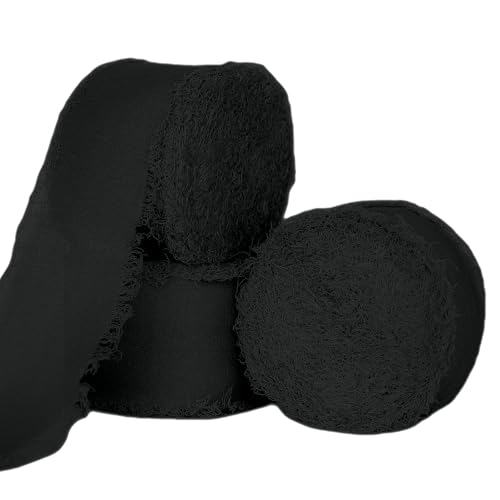 Abbaoww Schwarzes Chiffonband, 3,1 cm x 27,7 m, handgefertigt, Fransenband, Chiffon-Seidenband für Hochzeitseinladungen, Brautsträuße, Geschenkverpackungen, Bastelarbeiten, Heimdekoration Abbaoww Schwarzes Chiffonband, 3,1 cm x 27,7 m, handgefertigt, Fransenband, Chiffon-Seidenband für Hochzeitseinladungen, Brautsträuße, Geschenkverpackungen, Bastelarbeiten, Heimdekoration von Abbaoww