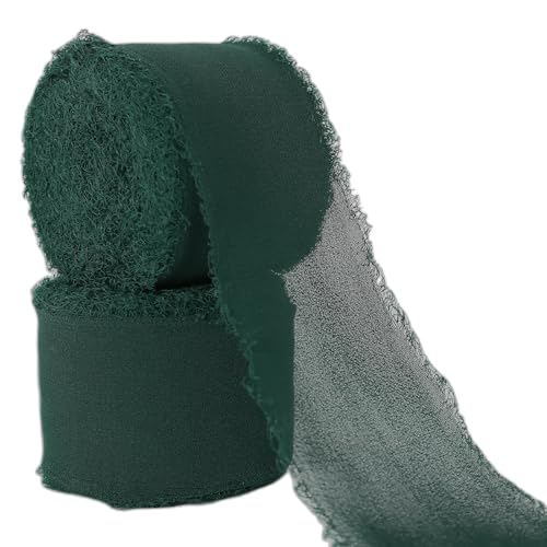 Abbaoww Waldgrünes Chiffonband, 3,8 cm x 20 m, handgefertigtes Fransen-Chiffon-Seidenband für Hochzeitseinladungen, Brautsträuße, Geschenkverpackungen, Bastelarbeiten, Heimdekoration (Waldgrün, 3,8 cm Abbaoww Waldgrünes Chiffonband, 3,8 cm x 20 m, handgefertigtes Fransen-Chiffon-Seidenband für Hochzeitseinladungen, Brautsträuße, Geschenkverpackungen, Bastelarbeiten, Heimdekoration (Waldgrün, 3,8 cm von Abbaoww