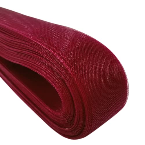 Abbaoww Weiches Rosshaar-Zopf für Polyester, 45,7 m, 5 cm, zum Nähen von Hochzeitskleiden, Tanzkleidern, Kleidern, Zubehör (Burgunderrot) von Abbaoww