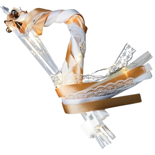 Abbdbd 10 Stück/Set Leuchtende Zauberstäbe Aus Spitze Bandschlangen, Led-seiden-feenstäbe Für Hochzeitsgeschenke von Abbdbd