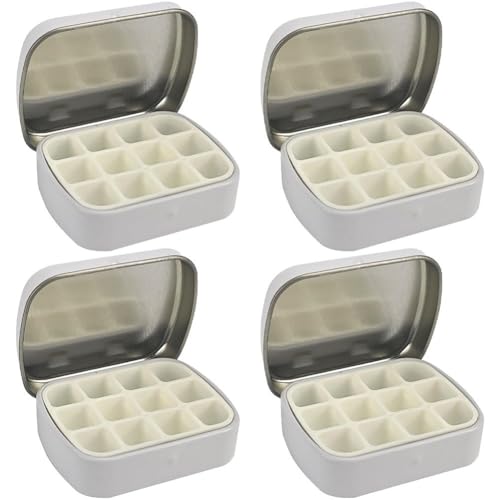 Abbdbd 4 Stück Mini-aquarell-dosenbox, 12 Mulden, Tragbare, Farbaufbewahrungsbox, Reise-aquarellpalette Deckel Für Künstler Abbdbd 4 Stück Mini-aquarell-dosenbox, 12 Mulden, Tragbare, Farbaufbewahrungsbox, Reise-aquarellpalette Deckel Für Künstler von Abbdbd
