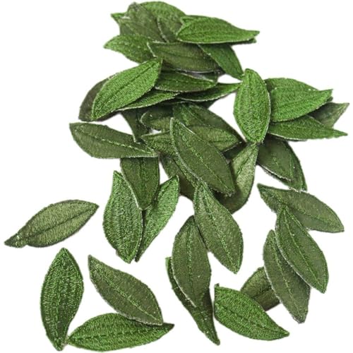 Abbdbd 50 Stück Grüne Blatt-Stickerei-aufnäher, Blatt-aufnäher, Dekorative Aufnäher, Applikationen, Bastelbedarf Für Kleidung, Tasche Abbdbd 50 Stück Grüne Blatt-Stickerei-aufnäher, Blatt-aufnäher, Dekorative Aufnäher, Applikationen, Bastelbedarf Für Kleidung, Tasche von Abbdbd
