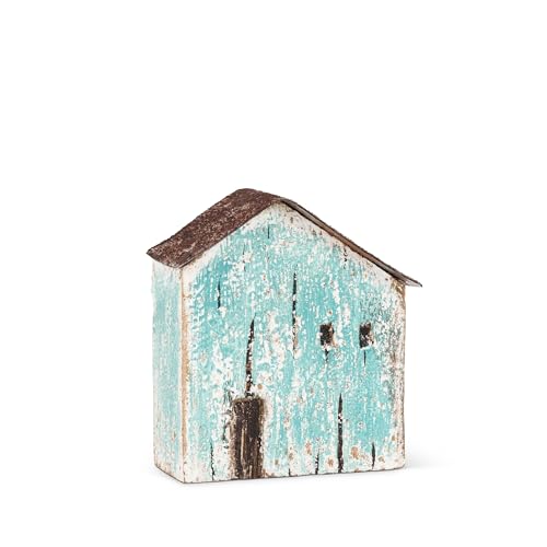 Abbott Collection Mini Seaside House Dekofigur – Holz/Metall, Hellblau (7,6 cm H) von Abbott Collection