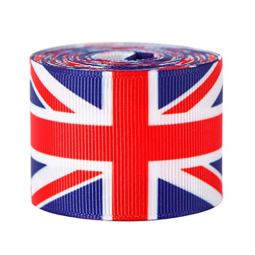 Abbto 2 x Union Jack Band mit britischer Flagge, Queen's Jubilee, 4,6 m, ideal für Bastelprojekte, Scrapbooking, Haarschleifen, Wickeln von Abbto