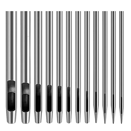 Abbto 3-teiliges Lochstanzer-Set für Leder | 12 Stück Hohllochwerkzeug aus Leder - Langlebiger Lederlocher, Locher-Set für Rollstifte für Leder, Dichtung Abbto 3-teiliges Lochstanzer-Set für Leder | 12 Stück Hohllochwerkzeug aus Leder - Langlebiger Lederlocher, Locher-Set für Rollstifte für Leder, Dichtung von Abbto