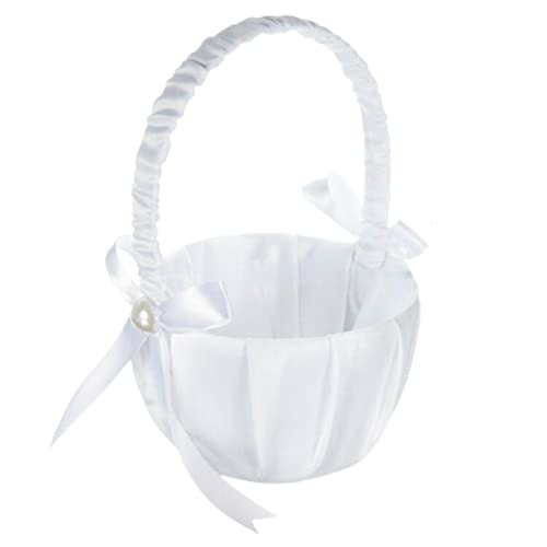 Abbto Blumenkörbe aus Satin - Hochzeitsdekoration,Hochzeitsblumenkorb Dekoration mit weißen Strasssteinen Blumenkörbe für Blumenmädchen Hochzeitskörbe mit Satin für Hochzeiten Abbto Blumenkörbe aus Satin - Hochzeitsdekoration,Hochzeitsblumenkorb Dekoration mit weißen Strasssteinen Blumenkörbe für Blumenmädchen Hochzeitskörbe mit Satin für Hochzeiten von Abbto