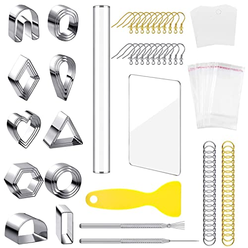 Abbto Cutter für Ton | Kit zum Schneiden von Ohrringen aus Ton zum Selbermachen, 169 Teile aus Edelstahl zum Schneiden von Ton zur Herstellung von Ohrringen, Ohrringen, DIY-Set Abbto Cutter für Ton | Kit zum Schneiden von Ohrringen aus Ton zum Selbermachen, 169 Teile aus Edelstahl zum Schneiden von Ton zur Herstellung von Ohrringen, Ohrringen, DIY-Set von Abbto