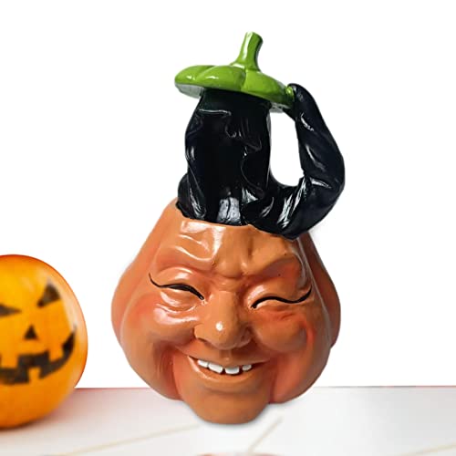 Abbto Halloween-Kürbis-Geister-Figuren, Tischdekorationen mit Halloween-Kürbis-Statue aus Kunstharz, Tischdekorationen für Halloween-Partys, Ornamente Abbto Halloween-Kürbis-Geister-Figuren, Tischdekorationen mit Halloween-Kürbis-Statue aus Kunstharz, Tischdekorationen für Halloween-Partys, Ornamente von Abbto