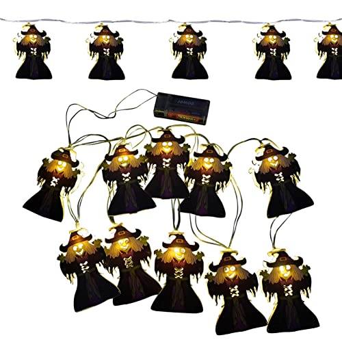 Abbto Halloween-LED-Lichter | 2 m LED String Lights Dekoration für Fledermaus Kürbis Halloween Hexe - Halloween-Partyzubehör mit batteriebetriebener Beleuchtung für den Innen- und Außenbereich Abbto Halloween-LED-Lichter | 2 m LED String Lights Dekoration für Fledermaus Kürbis Halloween Hexe - Halloween-Partyzubehör mit batteriebetriebener Beleuchtung für den Innen- und Außenbereich von Abbto