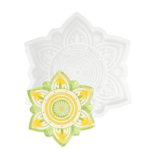 Abbto Mandala-Untersetzerformen, Formen für Untersetzer aus Epoxidharz Mandala für Heiß-/Kaltgetränke-Matte | Silikonharz-Untersetzerform für Dekorationen von Abbto