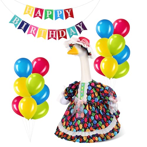 Abbylike Geburtstag Gans Outfit Kleider Kleidung für 58,4 cm Gänseoutfit Niedliche Lolita Röcke Weiße Spitze Sonnenhut mit Luftballons und Banner Geburtstag Outdoor Terrasse Hof Rasen Kunst Dekor Abbylike Geburtstag Gans Outfit Kleider Kleidung für 58,4 cm Gänseoutfit Niedliche Lolita Röcke Weiße Spitze Sonnenhut mit Luftballons und Banner Geburtstag Outdoor Terrasse Hof Rasen Kunst Dekor von Abbylike