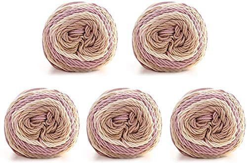 Abcoll 5 X 100g Super Chunky Wolle, Klobige Wolle Zum Stricken, Wolle Mit Farbverlauf Zum Stricken (Farbe : Rainbow Cotton No. 1 Color) von Abcoll