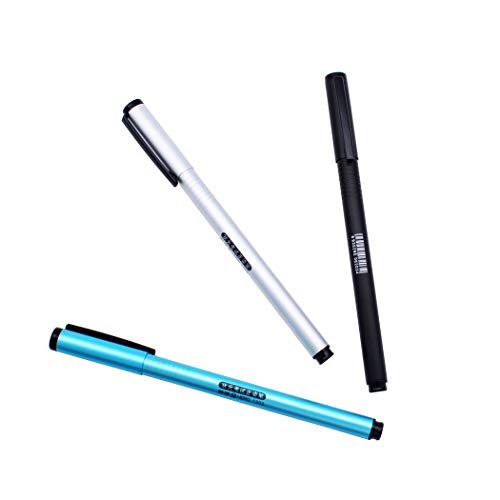 Abcsea 3 Stück HERO Extra Feine Nib Füllfederhalter Set, Business Pen, Schwarz, Silber und Blau von Abcsea