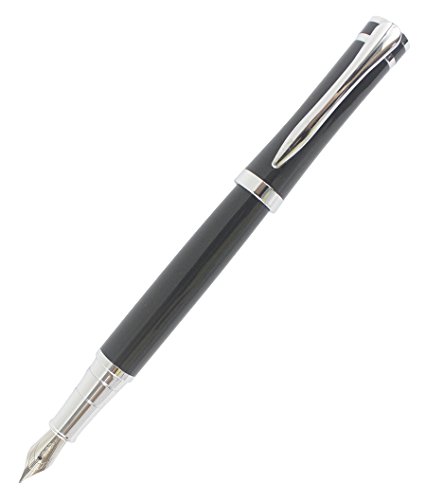 Abcsea Genius Metall Mittelfeder Füllfederhalter, Silber Clip - schwarz von Abcsea