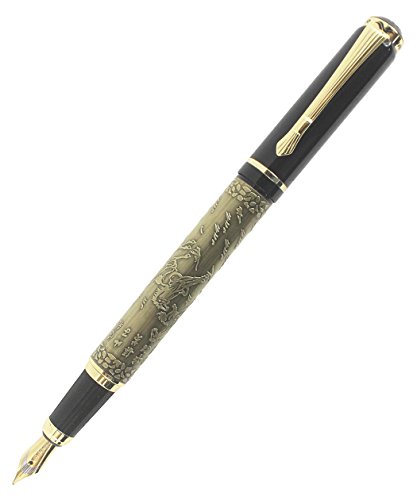 Abcsea Mittlere Nib Füllfederhalter Klassischen Acht Pferde Prägung Muster - Bronze- Abcsea Mittlere Nib Füllfederhalter Klassischen Acht Pferde Prägung Muster - Bronze- von Abcsea