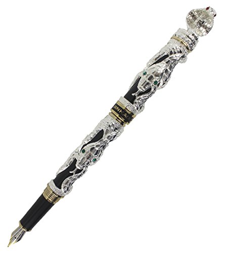 Abcsea Schlange Füllfederhalter Kobra Dreidimensionalen Muster Sammlung Stift - Silber- Abcsea Schlange Füllfederhalter Kobra Dreidimensionalen Muster Sammlung Stift - Silber- von Abcsea