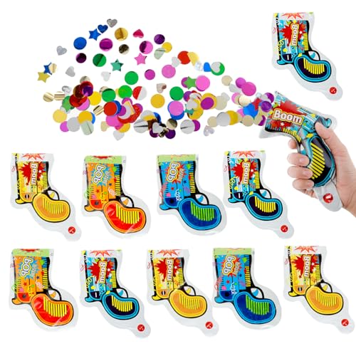 10 Stück Konfettikanone, Abeillo Aufblasbare Party Confetti Kanone, Handheld Party Popper, Konfettipistole für Hochzeit, Geburtstag, Ostern, Karneval, Partyzubehör, Dekoration 10 Stück Konfettikanone, Abeillo Aufblasbare Party Confetti Kanone, Handheld Party Popper, Konfettipistole für Hochzeit, Geburtstag, Ostern, Karneval, Partyzubehör, Dekoration von Abeillo