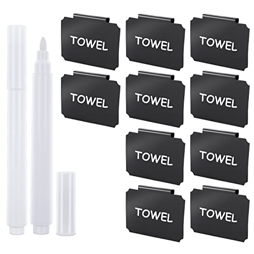 12 STK Etikettenhalter Set, PVC Korb Etiketten und Whiteboard Stift Set, Regal Clip Etikettenhalter für Aufbewahrungsbehälter Organisationsbox Lagerung Körbe von Abeillo